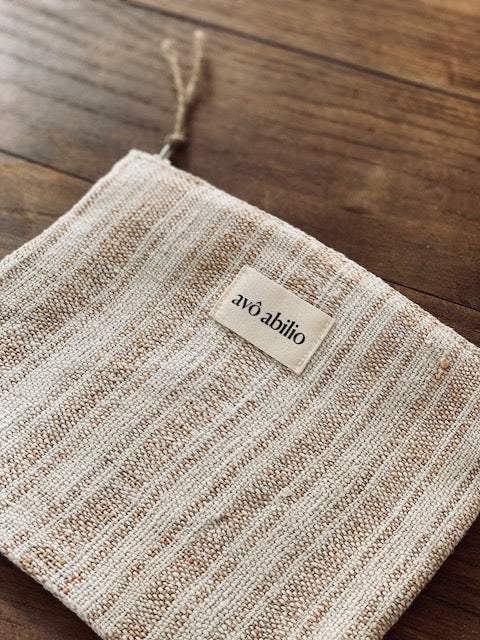 La petite pochette rayée en lin upcyclé